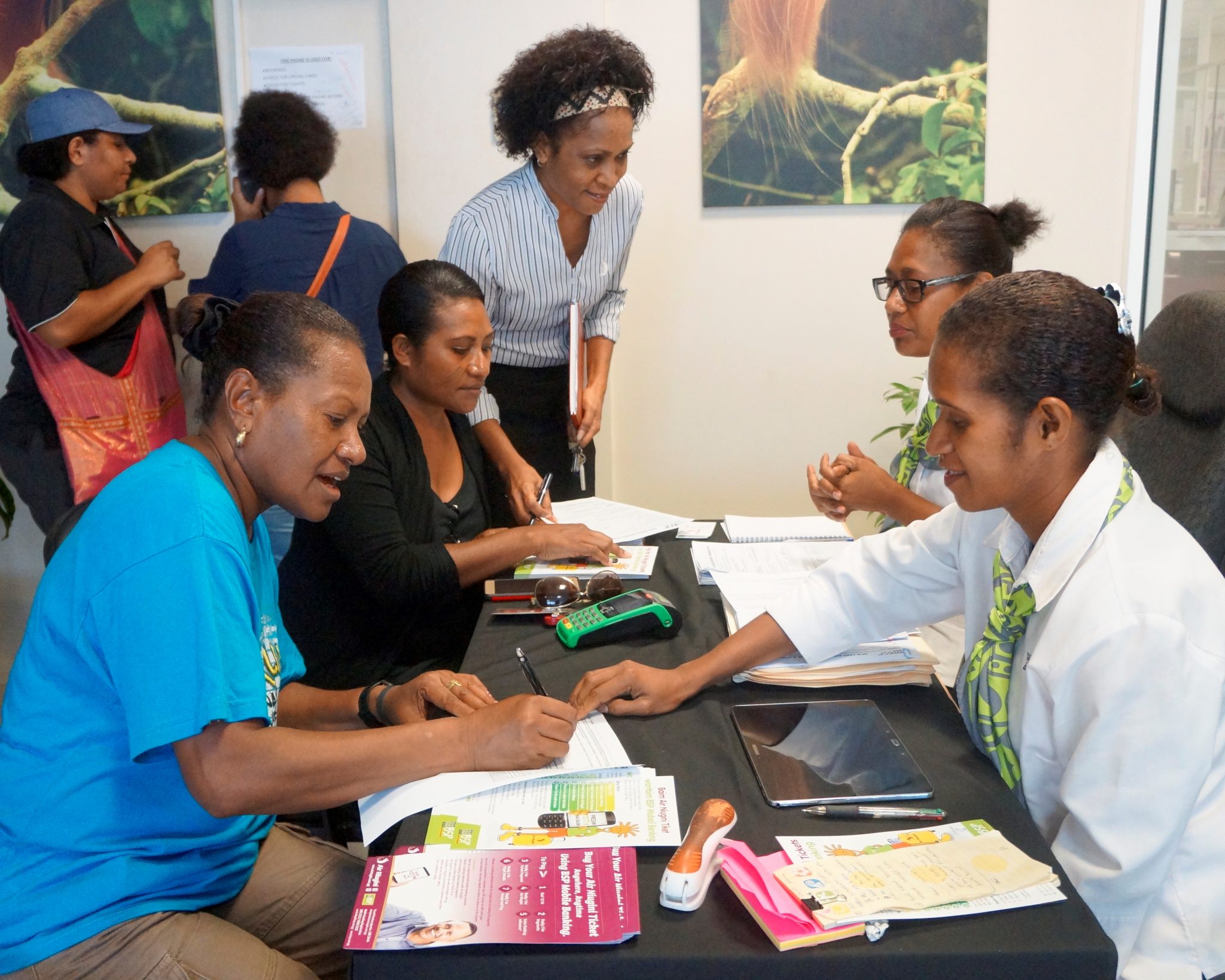 Bank South Pacific (BSP) Mobile Payments registrations at Air Niugini Office